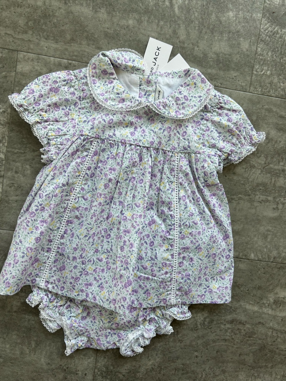 Janie and Jack 6-12mo Lavender & Cream Floral Nightdress